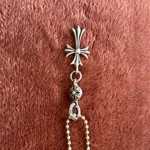 Chrome Hearts Silver Cross Charm Necklace
